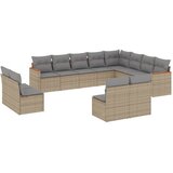  The Living Store Vrtna sedežna garnitura 12-delna z blazinami bež poli ratan - Vrtna Sedežna Garniture, (21443632) | Shoptok.si