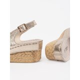 GOODIN Gold wedge sandals with buckle | shoptok.hr