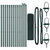 vidaXL Zavarovana žičnata ograja s 13 stebri zeleno 0.5x25 m jeklo | Shoptok.si