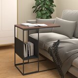vidaXL Stranska mizica črna 55x36x59,5 cm inženirski les Cene