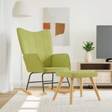  Stolica za ljuljanje s osloncem za noge zelena od tkanine | shoptok.hr
