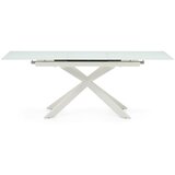 Kave Home Raztegljiva jedilna miza z dodatno ploščo s stekleno mizno ploščo 90x160 cm Atminda – | Shoptok.si