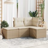  4-dijelni set vrtnih sofa s jastucima bež od poliratana | shoptok.hr