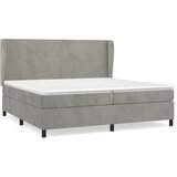  Krevet s oprugama i madracem svjetlosivi 200x200 cm baršunasti | shoptok.hr