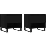 vidaXL Klubska mizica 2 kosa črna 50x46x50 cm inženirski les | Shoptok.si