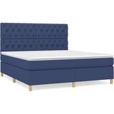  Box spring postelja z vzmetnico modra 160x200 cm blago, (20892630) | Shoptok.si