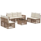 vidaXL Vrtna sedežna garnitura 8 pcs Bež in smetanasto bela poli ratan, (5000271779) | Shoptok.si