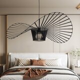 Nettlife Viseča Svetilka E27 Črna Moderna Oblika Klobuk Diam.140cm Polikarbonat Max.40W za dnevno sobo jedilnico kuhinjo, brez Žarnice, (22122940) Cene