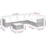  7-dijelni set vrtnih sofa od poliratana s jastucima crni | shoptok.hr