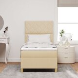 vidaXL krevet s podnicom i madracem krem 90x200 cm tkanina | shoptok.hr