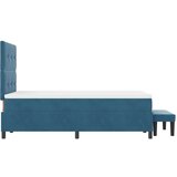 Box Postelja z vzmetnico z vzmetnico Temno modra 120 x 200 cm Žamet, (5000128660) | Shoptok.si
