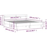  Posteljni okvir z vzglavjem betonsko siv 200x200 cm i | Shoptok.si