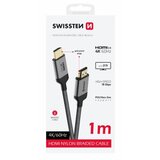 Swissten kabel HDMI 2.0, 60Hz, 18GB/s, 4K, do 21:9, 1m, pozlaćeni konek, crni | shoptok.hr