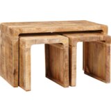 VidaXL Konec mize 3 pcs Rjava trden mangov les Slike