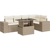 Maison Chic Seti vrtnega pohištva - Vrtna garnitura - Vrtni pohištvo set 6-delna z blazinami bež poli ratan, (21813397) | Shoptok.si