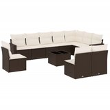  11-dijelni set vrtnih sofa od poliratana s jastucima smeđi | shoptok.hr