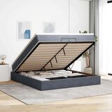 vidaXL Otomanski posteljni okvir z vzmetnicami siv 200x200cm žamet | Shoptok.si