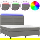  The Living Store Box spring postelja z vzmetnico LED temno siva 160x200 cm blago - Box Spring Postelja, (21444334) | Shoptok.si