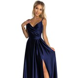 Numoco Elegant satin maxi dress with straps | ePonuda.com