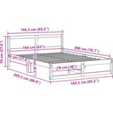 vidaXL okvir postelje Vosek rjav Trden borov les 160 x 200 cm Vzdržljiv | Shoptok.si