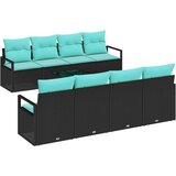  Set sofe s jastukom 7 pcs Crna i svijetloplava poliratan | shoptok.hr