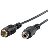 Cinch video priključni kabel [1x muški cinch konektor - 1x ženski cinch konektor] 5.00 m crna