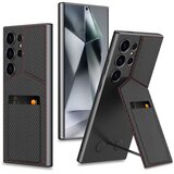 INF Ovitek za telefon Samsung z držalom za magnetno kartico Carbon fiber texture Samsung Galaxy S23 Ultra, (21671358) | Shoptok.si