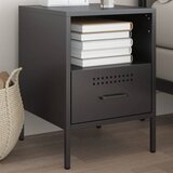  The Living Store Nočna omarica črna 36x39x50,5 cm hladno valjano jeklo - Nočna Omarica, (21497503) | Shoptok.si