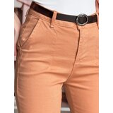 DStreet Spodnie damskie slim fit z paskiem TAIRONIK ceglane | Shoptok.si