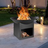 Ambiance 489147 vrtno ložišče Ø56 cm s prostorom za drva – črno | Shoptok.si