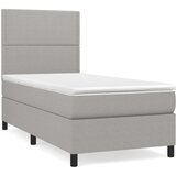  Box spring postelja z vzmetnico svetlo siva 90x200 cm blago, (20897275) | Shoptok.si