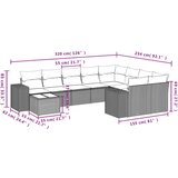  10-dijelni set vrtnih sofa s jastucima bež od poliratana | shoptok.hr