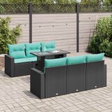  7-dijelni set vrtnih sofa od poliratana s jastucima crni bagrem | shoptok.hr