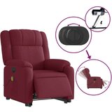  Električni masažni naslonjač na podizanje od tkanine boja vina | shoptok.hr