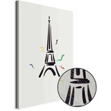  Slika - Black Graphic Drawing of the Eiffel Tower on a Cream Background 40x60 Premium Print | shoptok.hr
