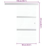  Klizna vrata od stakla ESG i aluminija 90 x 205 cm srebrna | shoptok.hr