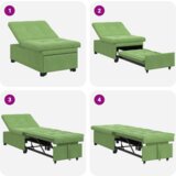  Kauč na razvlačenje 3-u-1 dizajn svijetlo zeleni baršun | shoptok.hr