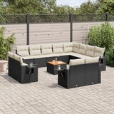 vidaXL 13-dijelni set vrtnih sofa s jastucima poliratan crni | shoptok.hr