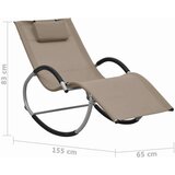 vidaXL Ležaljka za sunčanje s jastukom smeđe-siva od tekstilena | shoptok.hr