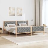  Krevetna konstrukcija s uzglavljem Svijetlo siva 200 x 200 cm | shoptok.hr