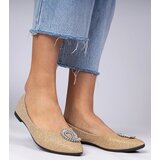 Gemre Golden women's glitter ballet flats with rhinestones Ellada | Shoptok.si