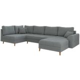 Ropez Siva kutna garnitura od bouclé tkanine (s desnim kutom/u obliku slova "U") Ariella – | shoptok.hr