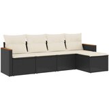 The Living Store Vrtna sedežna garnitura 5-delna z blazinami črn poli ratan - Vrtna Sedežna Garniture, (21443114) | Shoptok.si