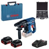 Bosch akumulatorski čekić GBH 180-LI + 11-delni set pribora, 2x4.0Ah 0615990M33