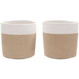  Košare za pohranu 2 kom smeđe-bijele Ø 28x28 cm pamučne | shoptok.hr