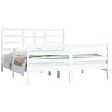  Posteljni okvir bel iz trdnega lesa 160x200 cm, (20643180) | Shoptok.si