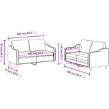 vidaXL 2-dijelni set sofa s jastucima crvena boja vina od tkanine | shoptok.hr