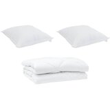 vidaXL Odeja z blazino 3 pcs Bela Mikrofibra, (5000065130) | Shoptok.si