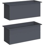  Vrtna posuda za sadnju s LED svjetlom 2 kom. Antracit - Antracit 40 x 100 x 40 cm 2 | shoptok.hr