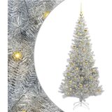 vidaXL Božično drevo med 300 LED z stojalom srebrna 210 cm PET | Shoptok.si